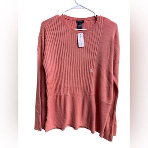 NWT Ann Taylor Factory Ribbed Sweater in Coral Pink | Size M